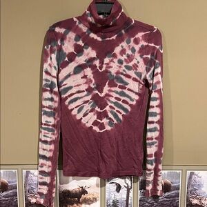 We The Free Tie-Dye Turtleneck Long Sleeve Top